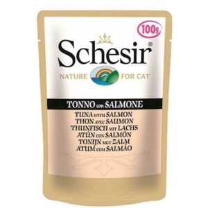 Schesir Pouch Ton Balıklı ve Somonlu Kedi Konservesi 100gr