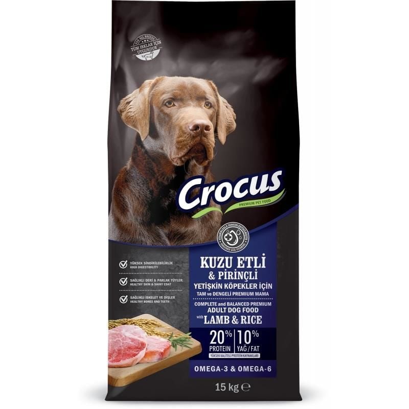 Crocus Kuzu Etli Pirinçli Yetişkin Köpek Maması 15kg