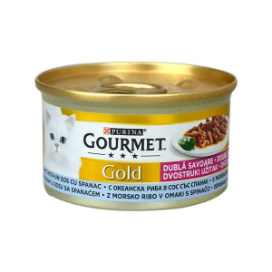 Gourmet Gold Balıklı ve Ispanaklı Kedi Konservesi 85gr