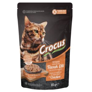Crocus Pouch Tahılsız Jöleli Tavuklu Yaş Kedi Maması 85gr