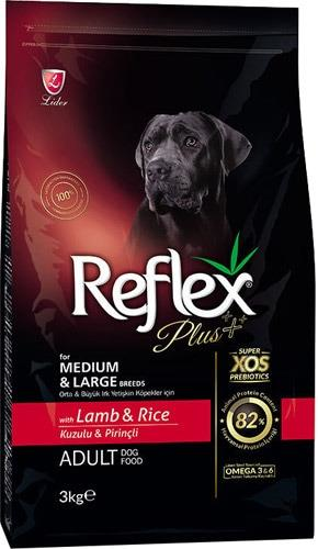 Reflex Plus Orta ve Büyük Irk Kuzu Etli Yetişkin Köpek Maması 3kg