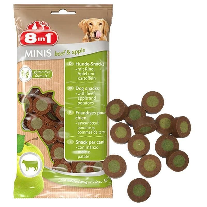 8in1 Minis Biftekli Ve Elmalı Köpek Ödülü 100 Gr