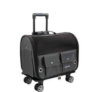 Lepus Travel Bag Kedi ve Köpek Tekerlekli Taşıma Çantası Gri 34x46x29cm