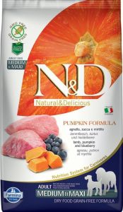 N&D PUMPKIN TAHILSIZ KÖPEK  KUZU & YABANMERSİNİ YETİŞKİN MEDIUM & MAXI 2.5KG