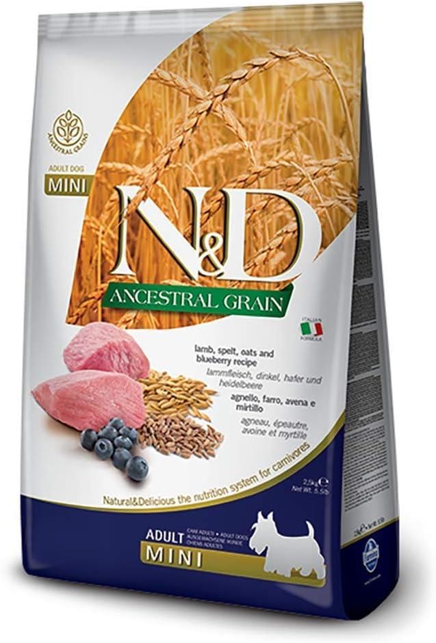 N&D ANCESTRAL GRAIN KÖPEK KUZU, KILÇIKSIZ BUĞDAY, YULAF & YABANMERSİNİ YETİŞKİN MINI 2.5KG