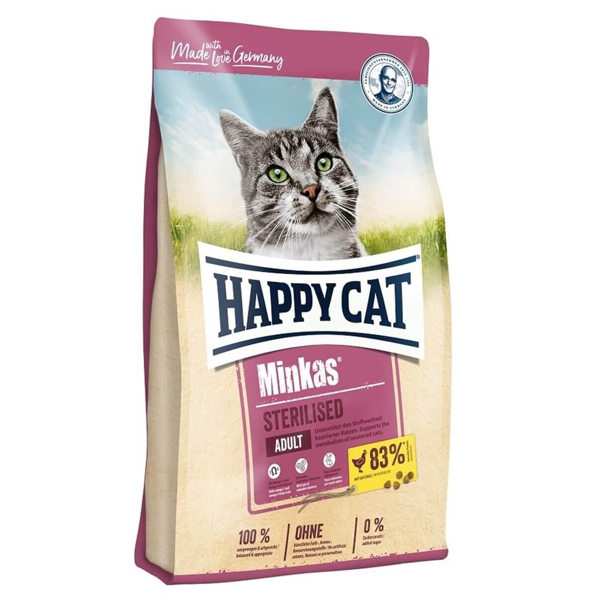 Happy Cat Minkas Sterilised Tavuklu Kısırlaştırılmış Kedi Maması 10kg