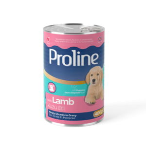 Proline Sos İçinde Et Parçacıklı Kuzu Etli Yavru Köpek Konserve Maması 400gr