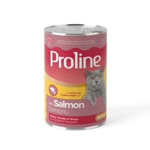 Proline Sos İçinde Et Parçacıklı Somonlu Yetişkin Kedi Konserve Maması 400gr