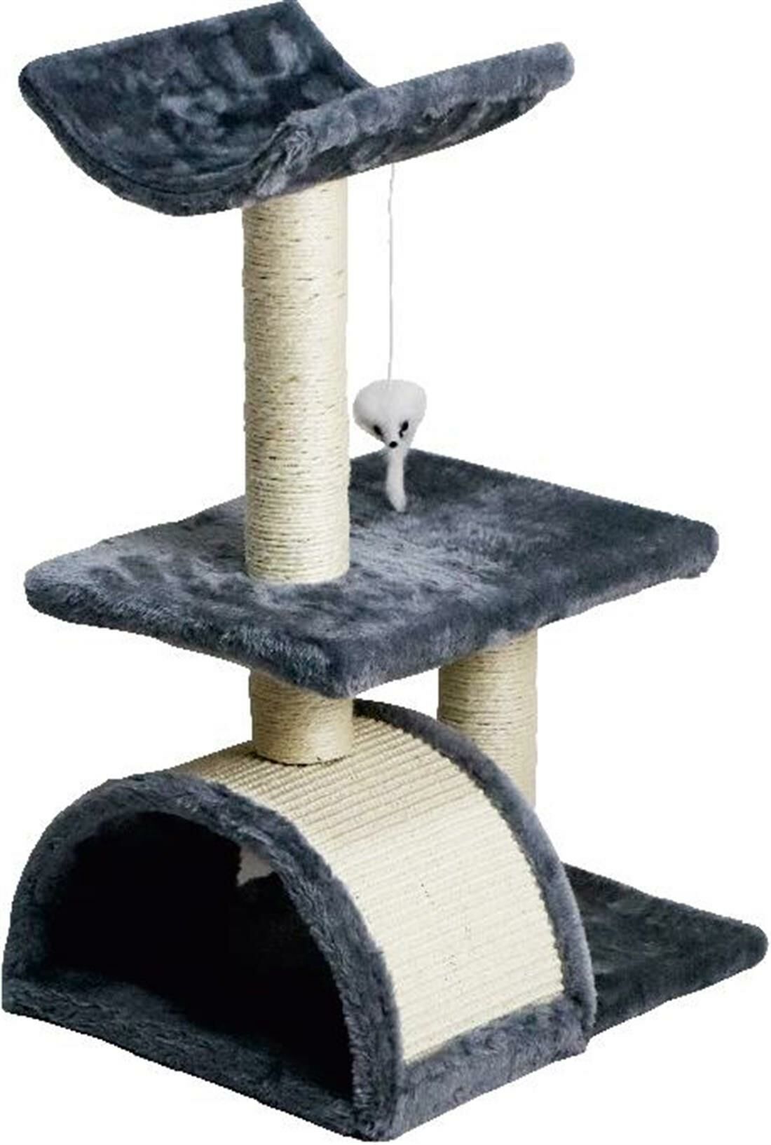 Zampa Oturaklı Kedi Oyun ve Tırmalama Evi 40x34x65cm