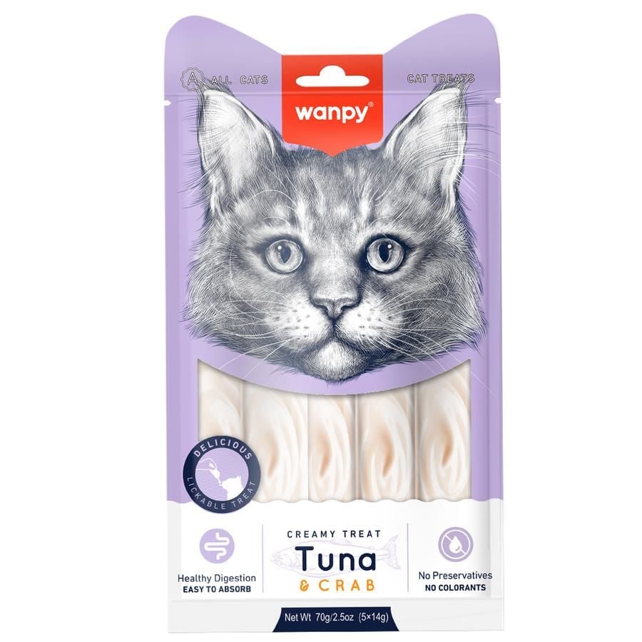 Wanpy Ton Balıklı ve Yengeçli Sıvı Kedi Ödülü 5x14gr