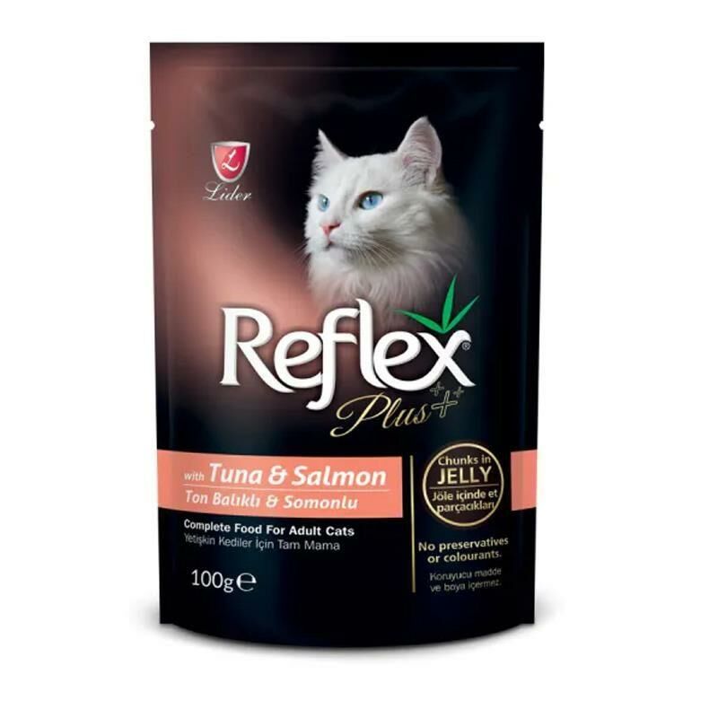 Reflex Plus Pouch Parça Etli Ton Balıklı ve Somonlu Kedi Yaş Maması 100gr