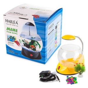 Hailea V02 Led Işıklı Mini Fanus Sarı 1,8 L