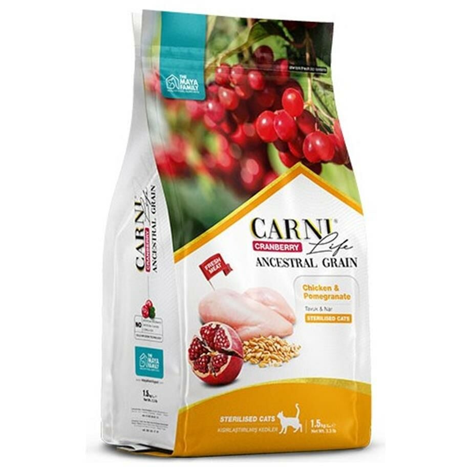 Carni Cat Sterilized Tavuk/Narlı Kedi Maması 1.5 KG