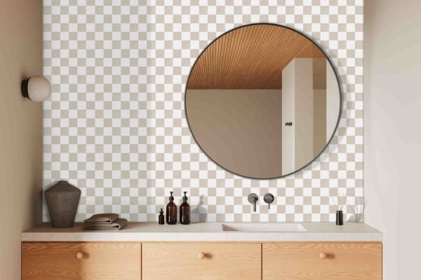 200X200 CHECKER BOARD TAUPE K:10