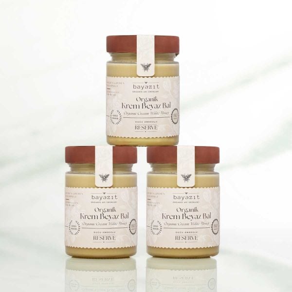 Organik Krem Beyaz Bal 450 Gr 3'lü Set