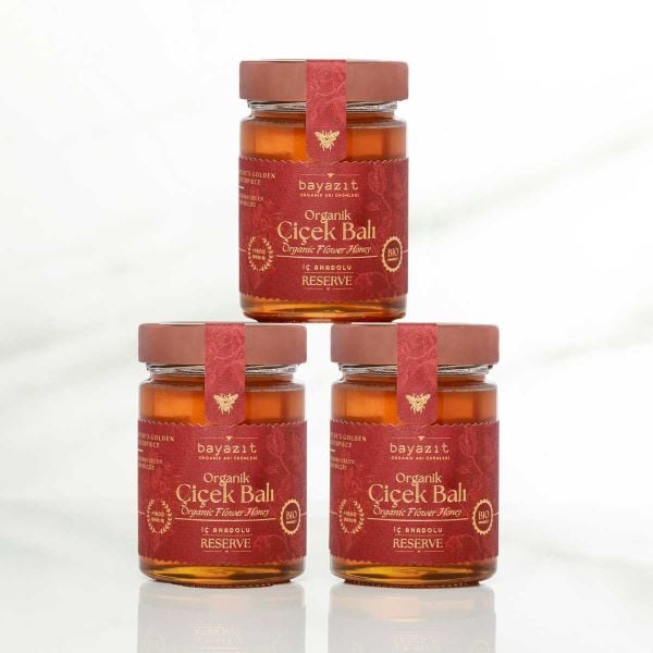 Organik Çiçek Balı İç Anadolu 450 gr 3'lü Set