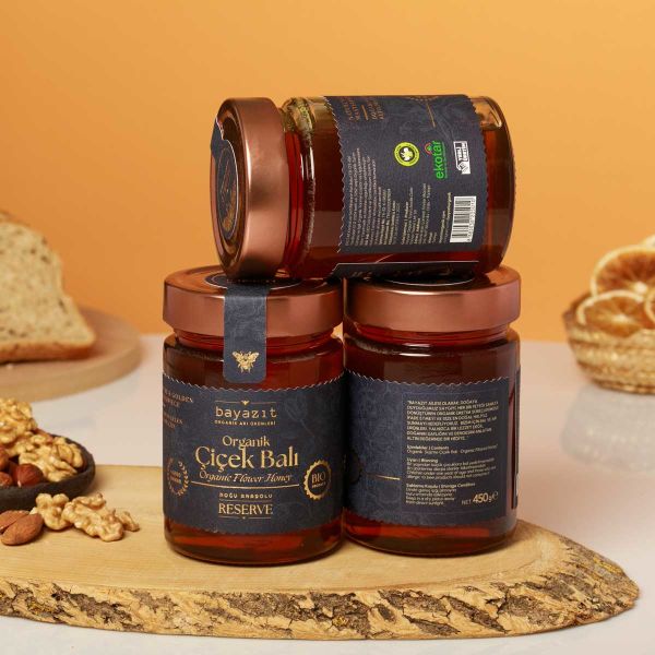 Organik Çiçek Balı Doğu Anadolu 450 gr 3'lü Set