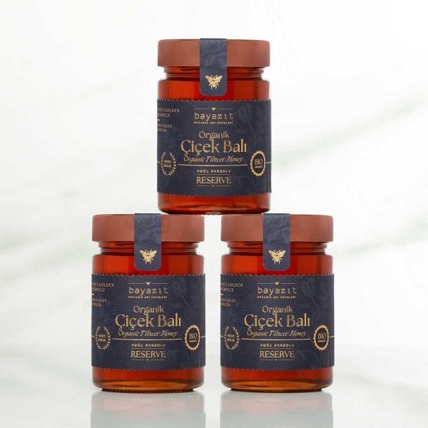 Organik Çiçek Balı Doğu Anadolu 450 gr 3'lü Set