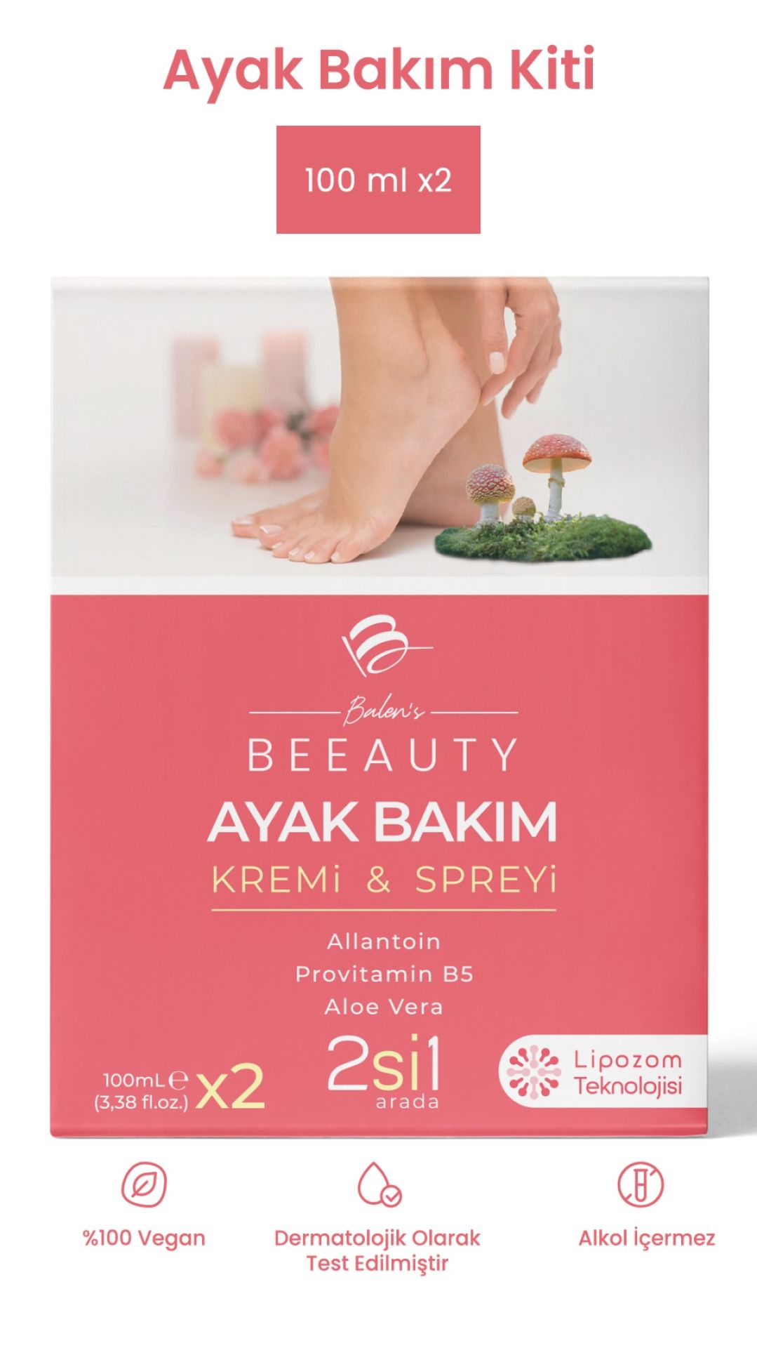 Balen's Beeauty Ayak Bakım Kremi - Spreyi (İKİLİ SET) 100 Ml*2