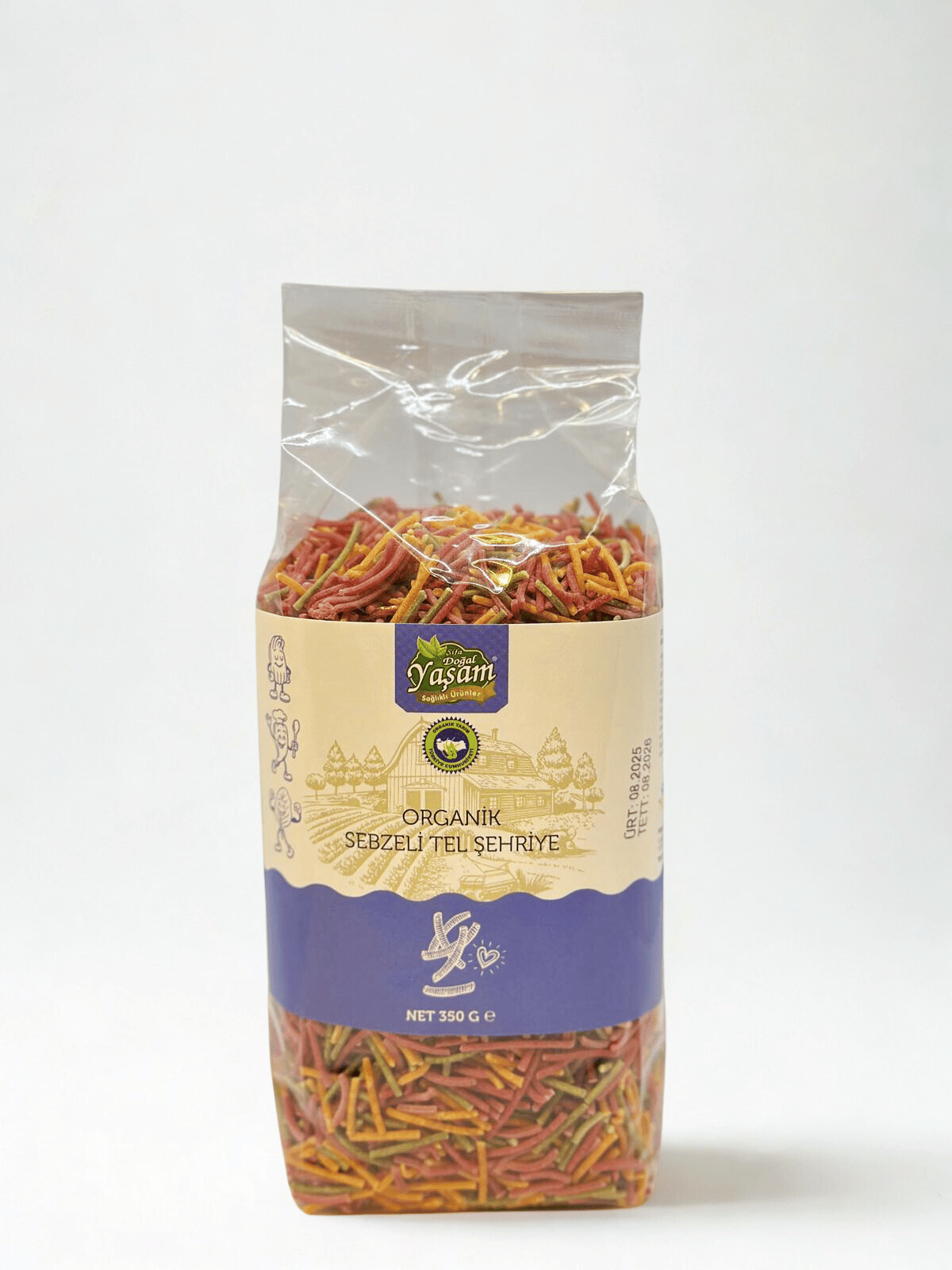Doğal Yaşam Organik- Organik Sebzeli Tel Şehriye 350 Gr (İlave Tuzsuz)