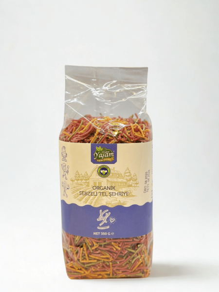 Doğal Yaşam Organik- Organik Sebzeli Tel Şehriye 350 Gr (İlave Tuzsuz)