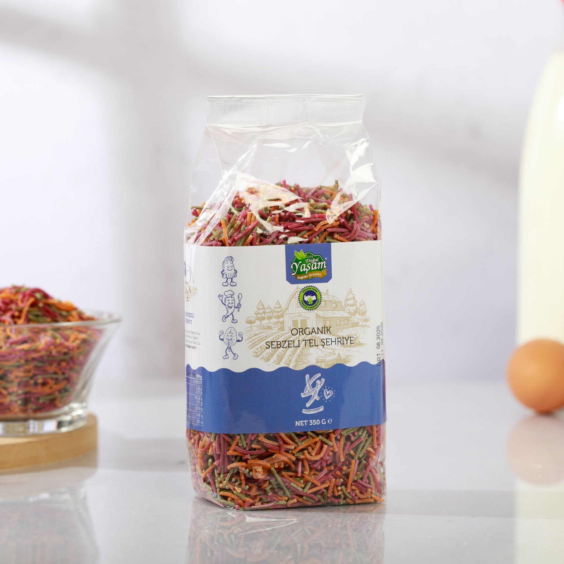 Organik +6 Ay Sebzeli Bebek Tel Şehriye (Tuzsuz)