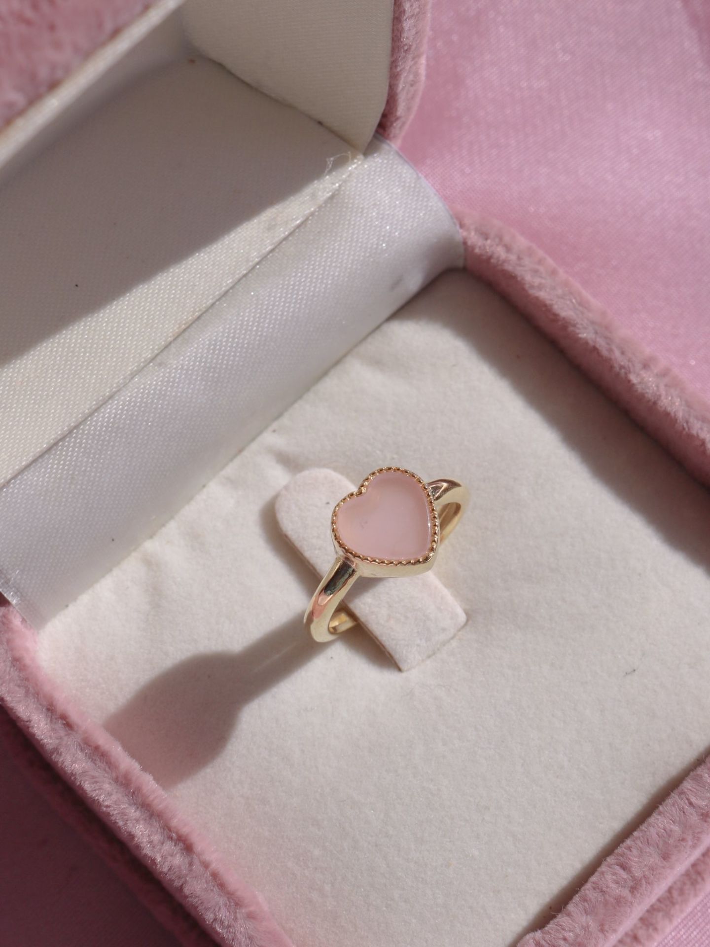 Light pink heart ring sale