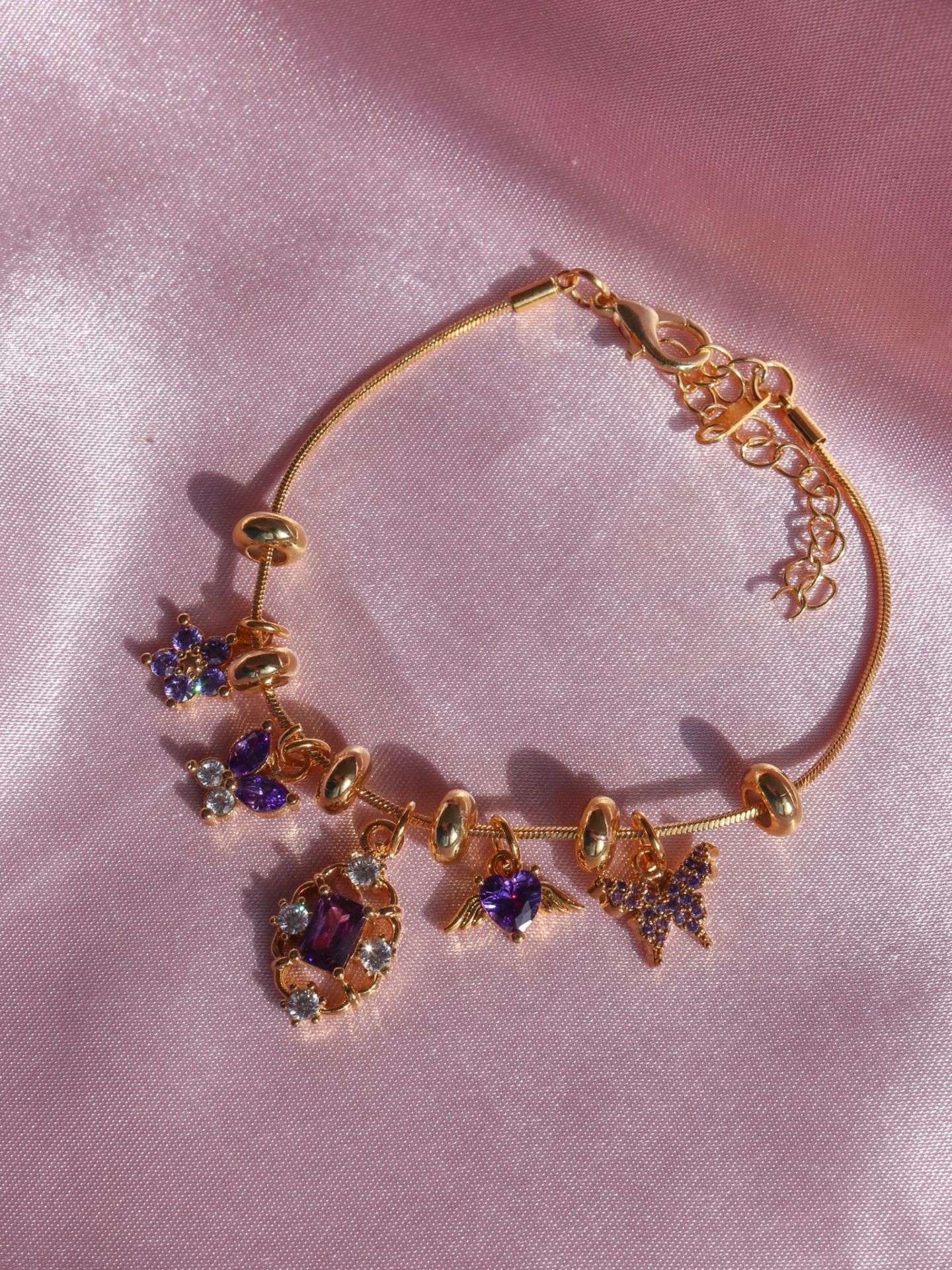 24k gold charm sale bracelet