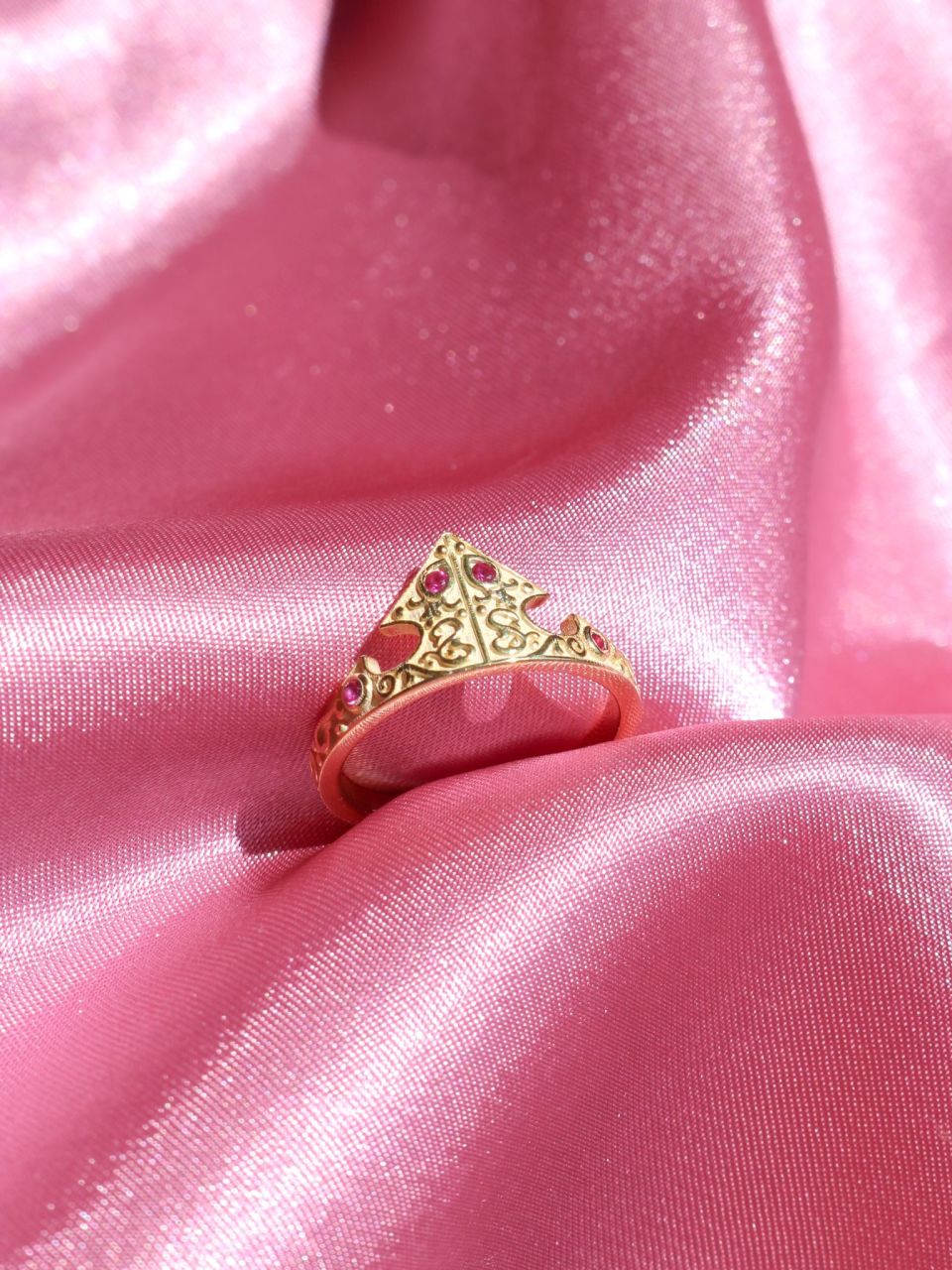 Sleeping Beauty Aurora Crown 925 Silver Ring