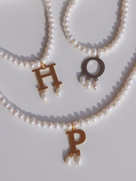 Pearl necklace sale with letter