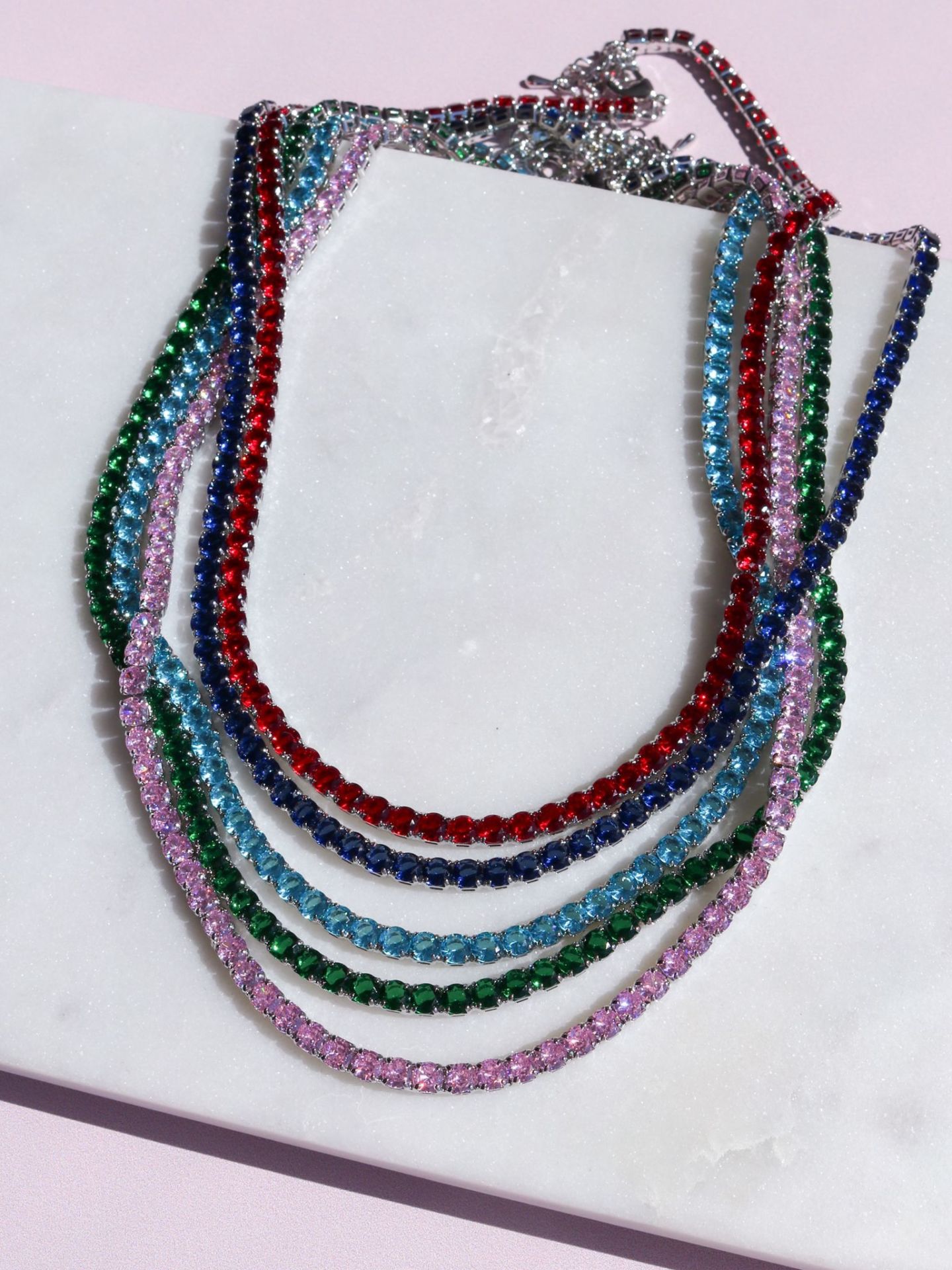 Multi stone necklace deals