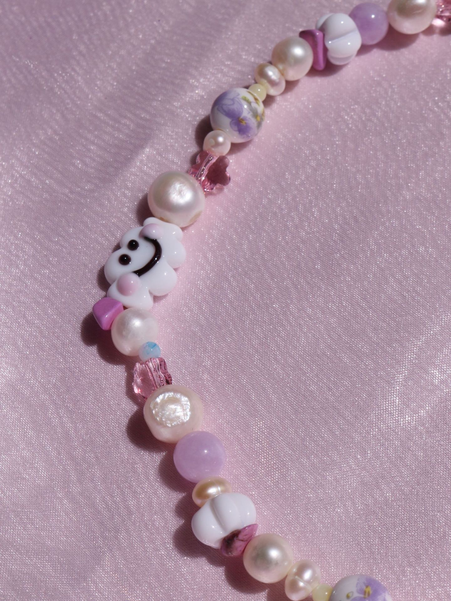 Happy Cloud and Unicorn Pearl Necklace