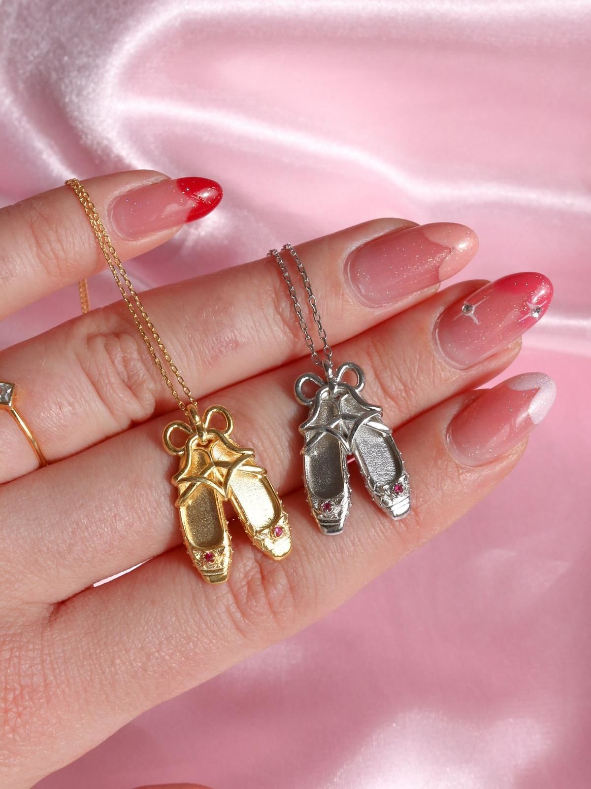 Ballet shoe necklace deals