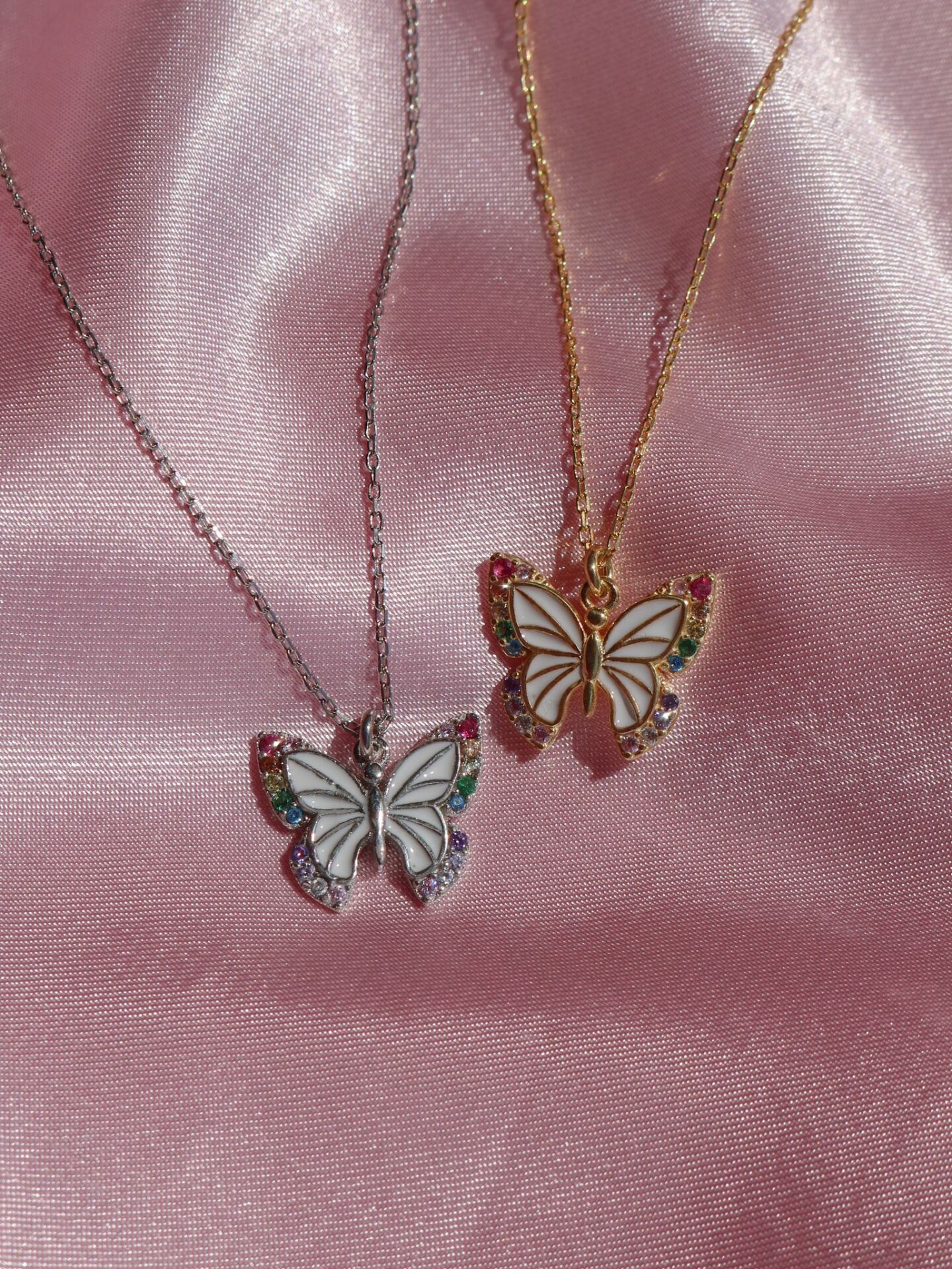 Rainbow butterfly deals necklace