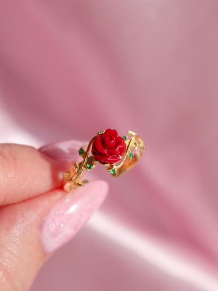 Red rose gold ring sale