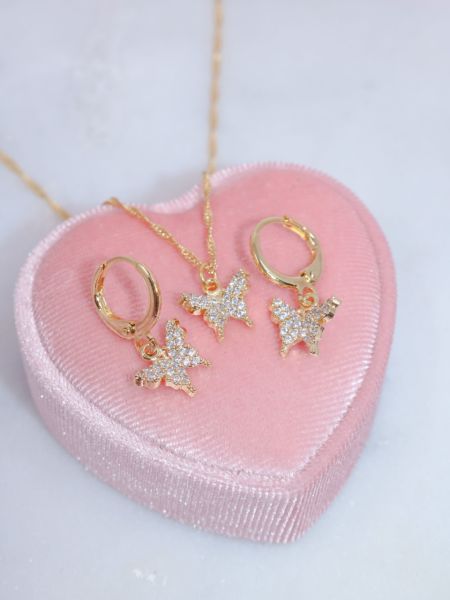 Butterfly necklace and earring sales set