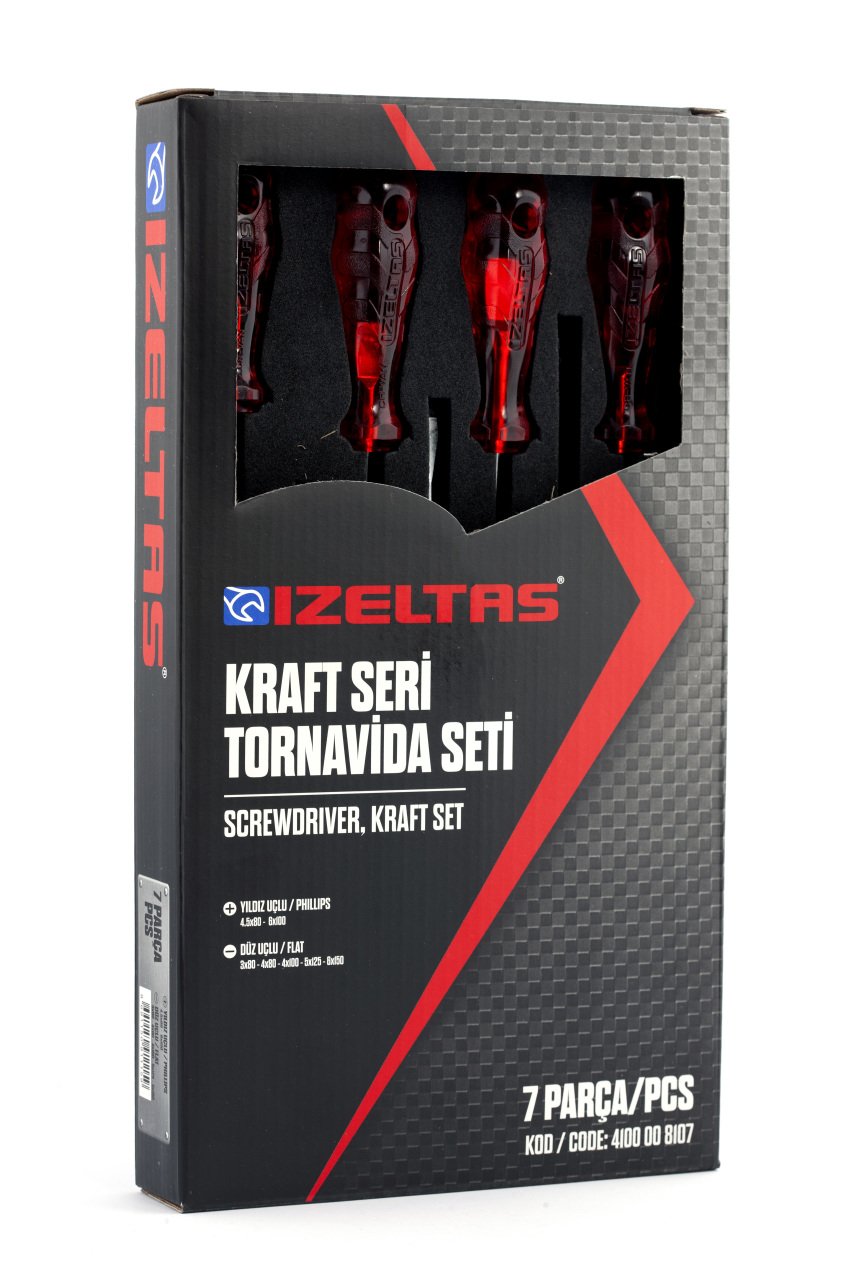 İzeltaş 4100008107 7 Parça Kraft Tornavida Seti