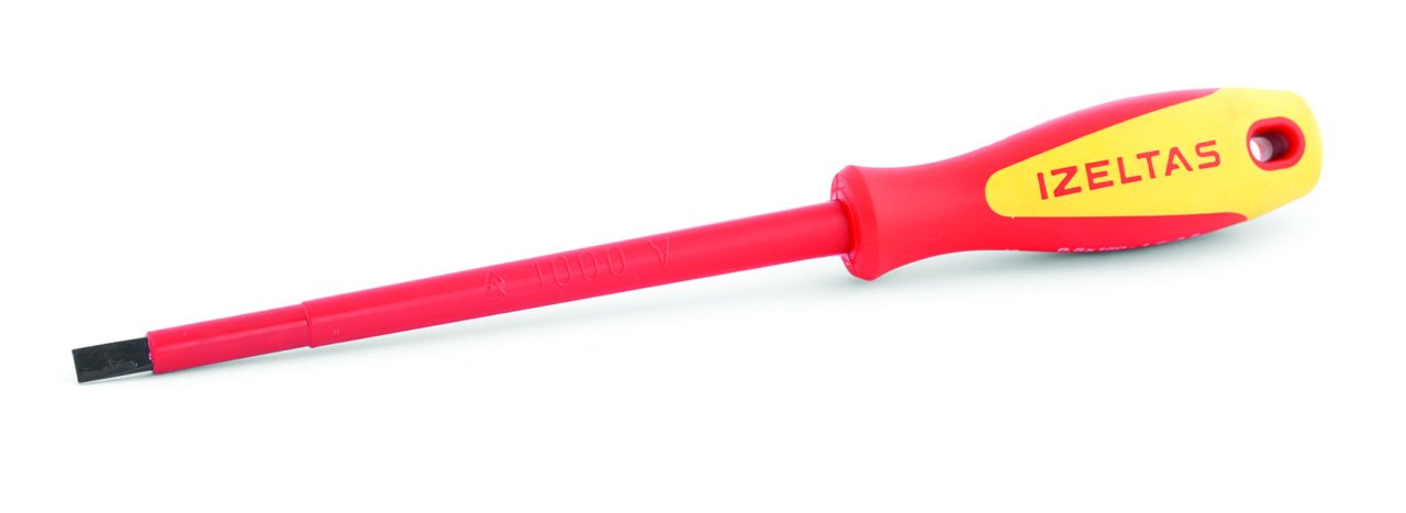 İzeltaş 1000V İzoleli Elektrikçi Düz Uçlu Tornavida 4x100 mm 4140174100