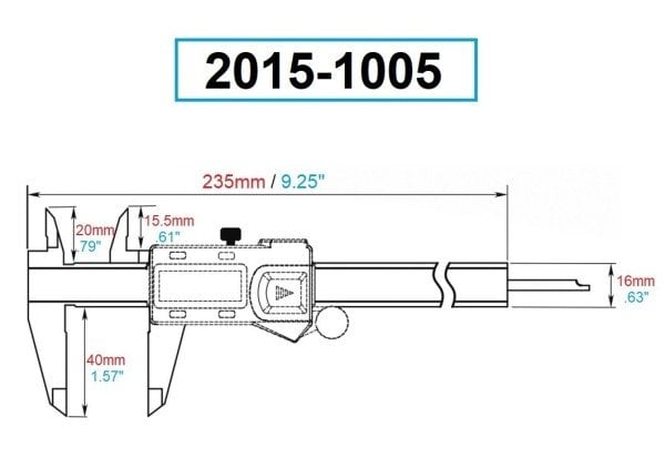 Dasqua 2015-1005 150 mm Mavi Seri Dijital Kumpas IP67 (Alüminyum Kutu) 0.0005 mm Tolerans