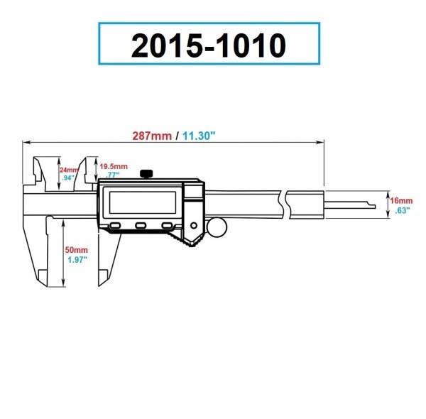 Dasqua 2015-1010 200 mm Mavi Seri Dijital Kumpas IP67 (Alüminyum Kutu) 0.0005 mm Tolerans