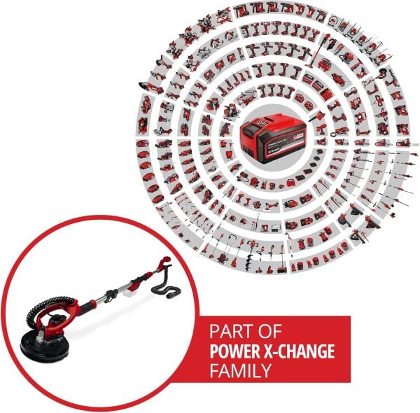 Einhell TP-DW 18/225 Li Akülü Alçıpan ve Duvar Zımparalama Makinesi Solo