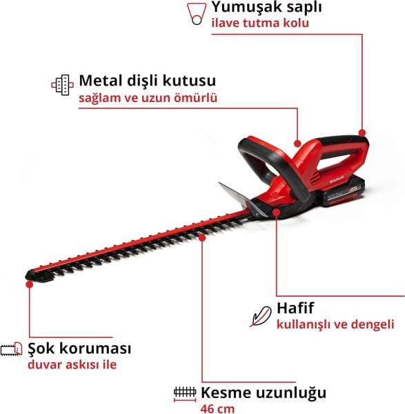 Einhell GC-CH 1846 Li Kit 18 Volt 2.0 Amper Akülü