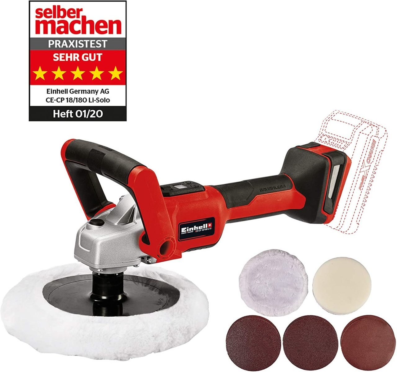 Einhell CE-CP 18/180 Li 18 Volt Akülü Polisaj ve Zımpara Makinesi Solo