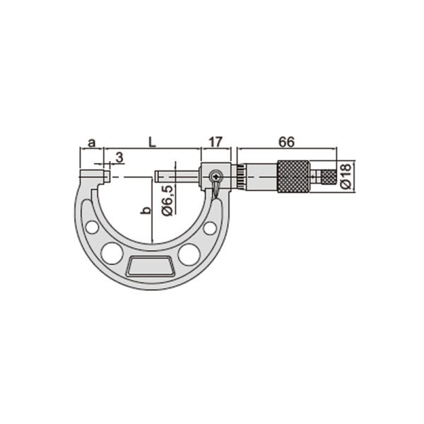 Insize 3203-25A Mekanik Dış Çap Mikrometre 0-25 mm