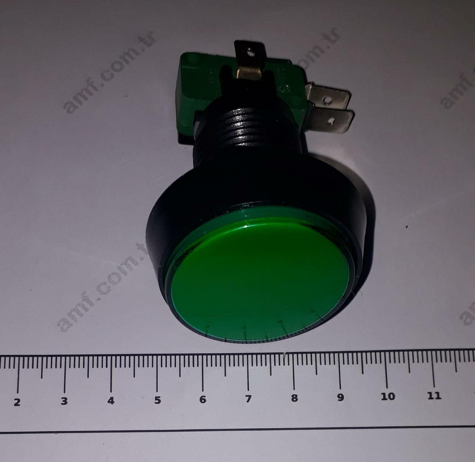 44mm Çap Push Buton Düz_IC180J Yeşil