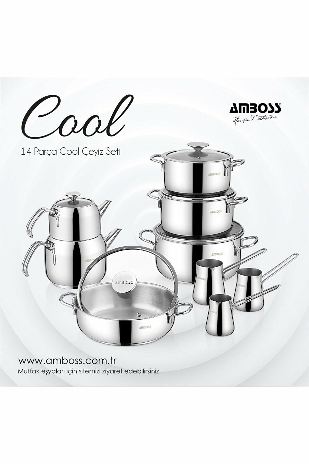 Amboss Cool 14 Parça Çelik Çeyiz Seti