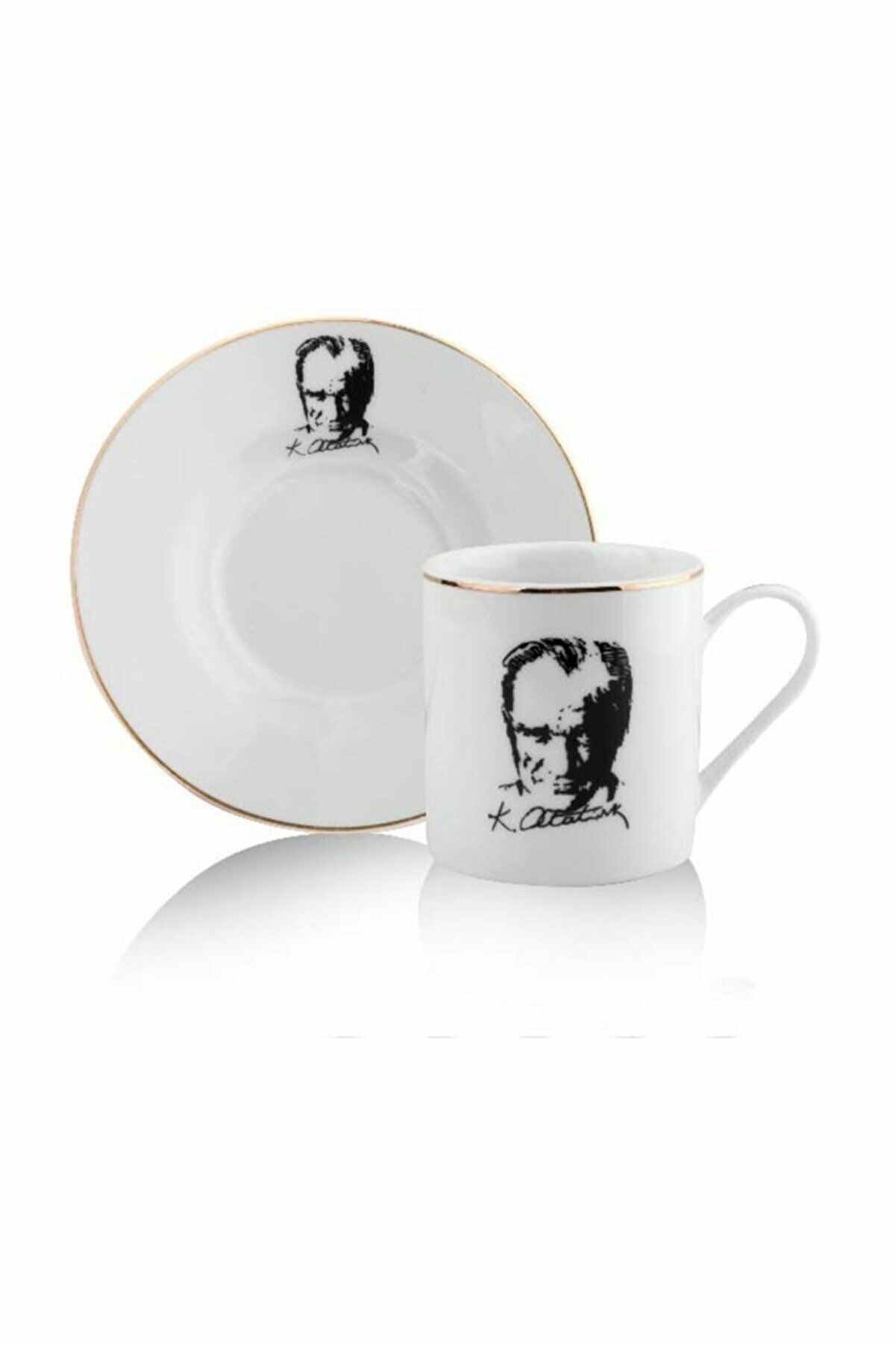 Gönül Porselen 2 Kişilik Türk Kahve Fincan Seti Atatürk G3231