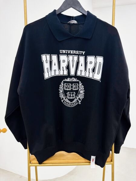 Harvard Yakalı Sweat Siyah