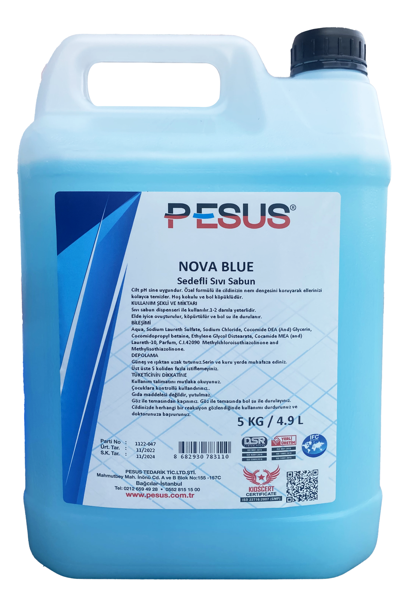 Pesus Nova Blue Sedefli Sıvı El Sabunu 5 Kg