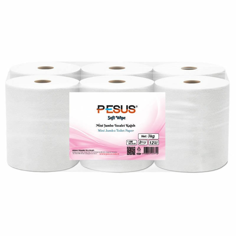 Pesus Soft Wipe Mini Jumbo Tuvalet Kağıdı 3 Kg 12'li Paket